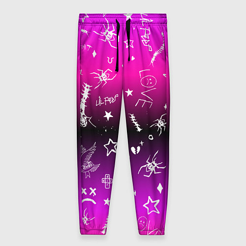 Женские брюки Тату Лил Пипа на фиолетовом / 3D-принт – фото 1