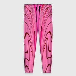 Женские брюки Плавные линии на розовом фоне