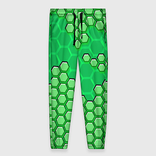 Женские брюки Зелёная энерго-броня из шестиугольников / 3D-принт – фото 1
