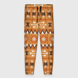 Брюки женские Brown tribal geometric, цвет: 3D-принт