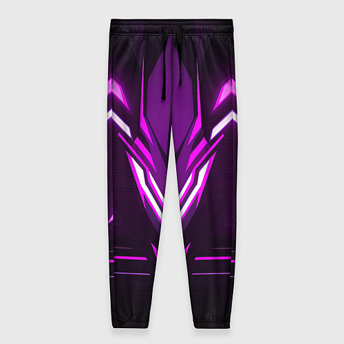 Женские брюки Фиолетовые неоновые вставки / 3D-принт – фото 1