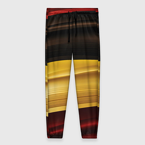 Женские брюки Черный красный желтый цвет абстракции / 3D-принт – фото 1