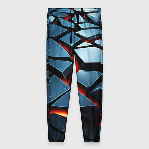 Женские брюки Абстрактные плиты с оранжевым светом / 3D-принт – фото 1