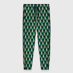 Брюки женские Чешуя зеленого змея, цвет: 3D-принт