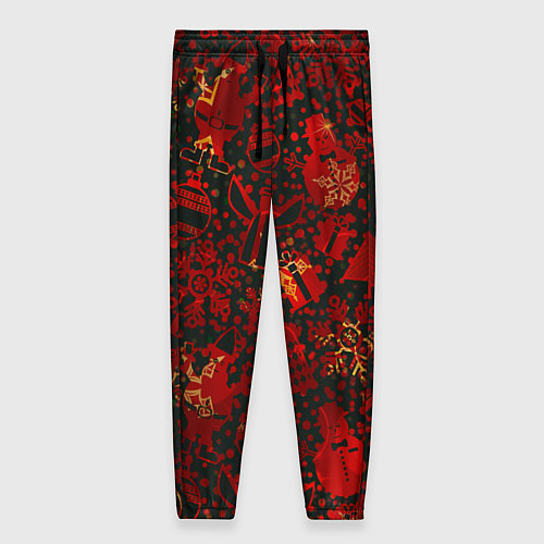Женские брюки Ёлочные игрушки и ёлки / 3D-принт – фото 1