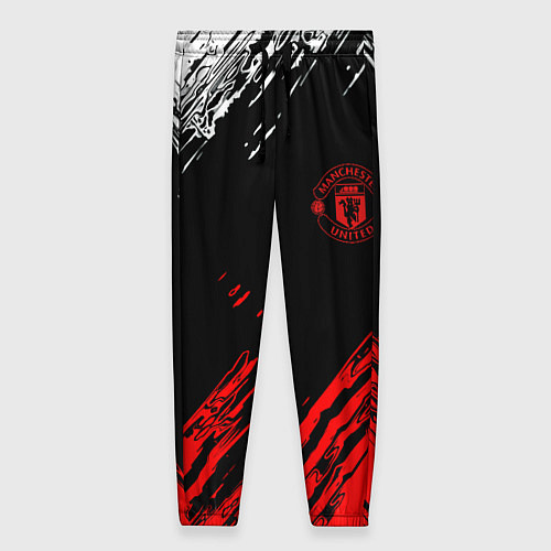 Женские брюки ФК Манчестер Юнайтед спортивные краски / 3D-принт – фото 1