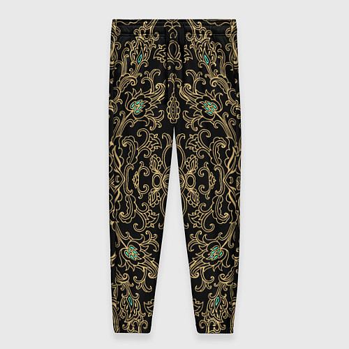 Женские брюки Славянский этнический орнамент с позолотой / 3D-принт – фото 1