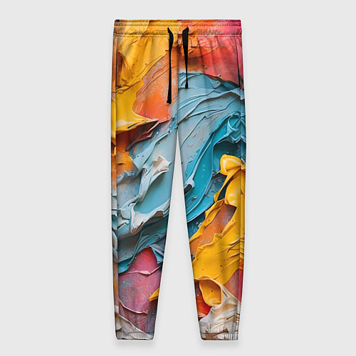 Женские брюки Абстрактная живопись акрилом / 3D-принт – фото 1