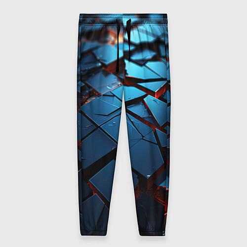 Женские брюки Синие битые плитки / 3D-принт – фото 1