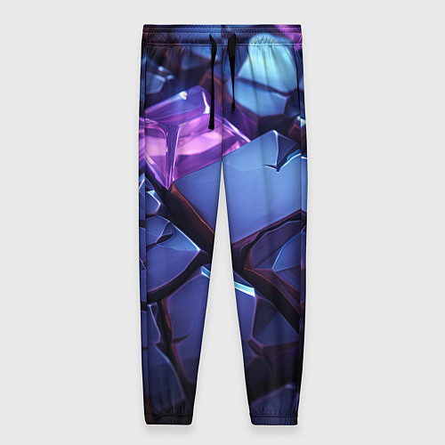 Женские брюки Фиолетовые неоновые плиты / 3D-принт – фото 1