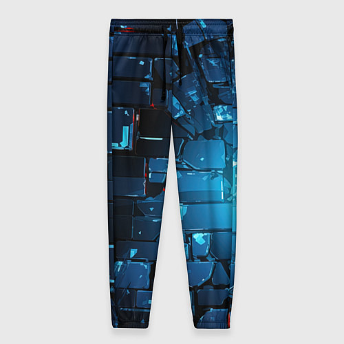 Женские брюки Синие абстрактные плиты / 3D-принт – фото 1