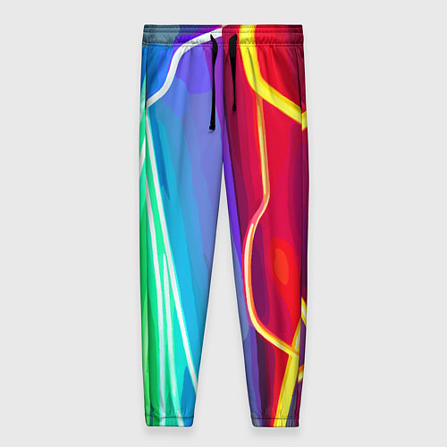 Женские брюки Абстрактные цветные полосы - композиция / 3D-принт – фото 1