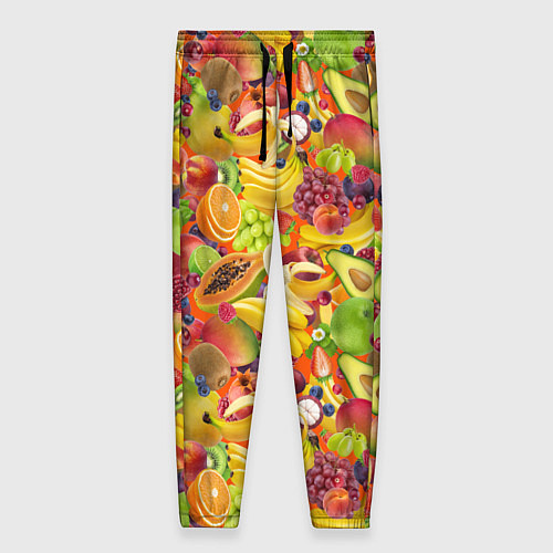 Женские брюки Экзотические фрукты и ягоды / 3D-принт – фото 1
