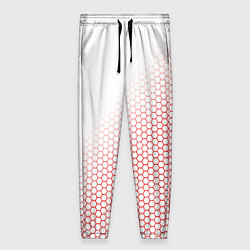 Брюки женские Красно-белый соты, цвет: 3D-принт