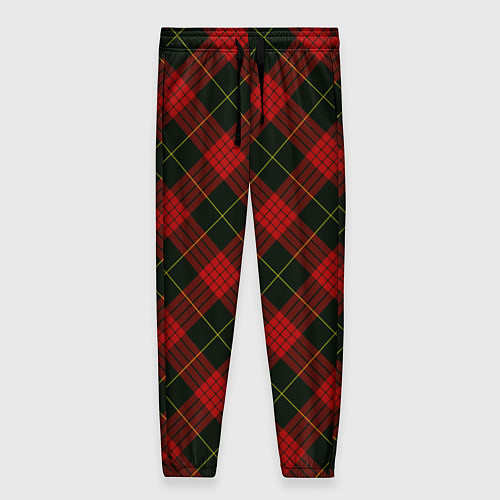 Женские брюки Красно-зелёный клетчатый / 3D-принт – фото 1