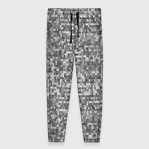 Женские брюки Узор серого вязанного трикотажа меланж / 3D-принт – фото 1