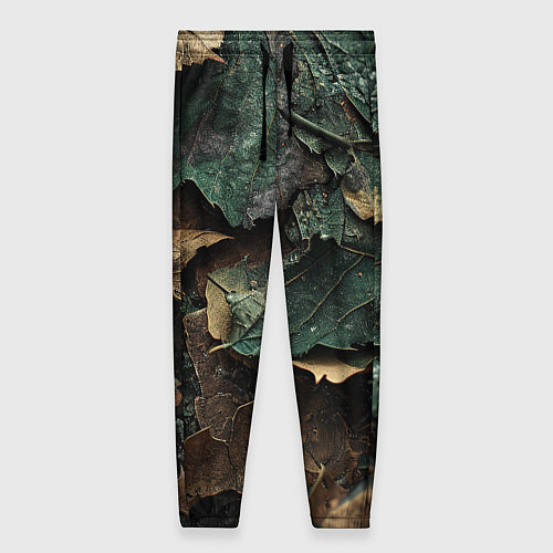 Женские брюки Реалистичный камуфляж из листьев / 3D-принт – фото 1
