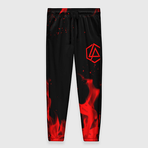 Женские брюки Linkin Park красный огонь лого / 3D-принт – фото 1
