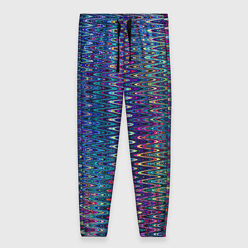 Женские брюки Большой волнистый зигзаг разноцветный / 3D-принт – фото 1