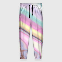 Женские брюки Розово-голубой мрамор