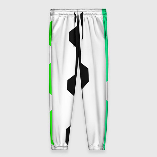 Женские брюки Техно линии зелёный / 3D-принт – фото 1