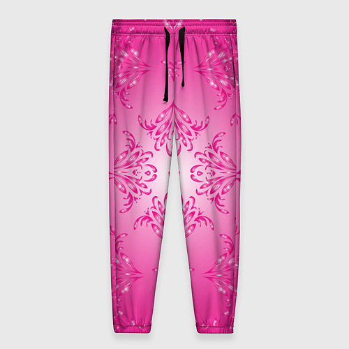 Женские брюки Узоры на розовом фоне / 3D-принт – фото 1