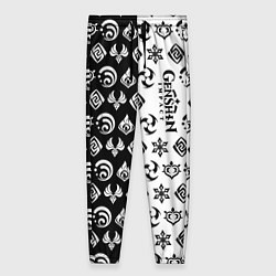 Женские брюки Genshin Impact - black and white