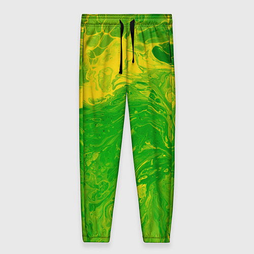 Женские брюки Зеленые подтеки / 3D-принт – фото 1