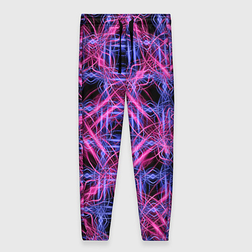 Женские брюки Розово-фиолетовые светящиеся переплетения / 3D-принт – фото 1