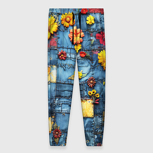 Женские брюки Подсолнухи на джинсах / 3D-принт – фото 1