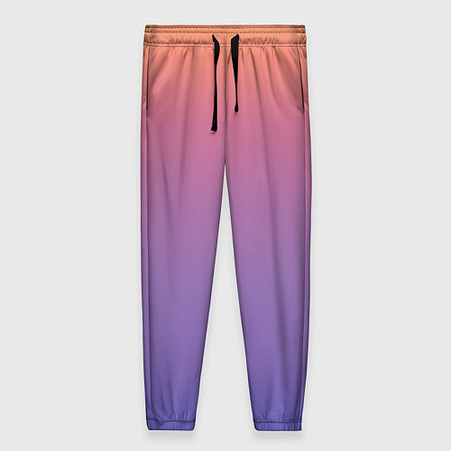 Женские брюки Градиент закатное небо желтый фиолетовый / 3D-принт – фото 1