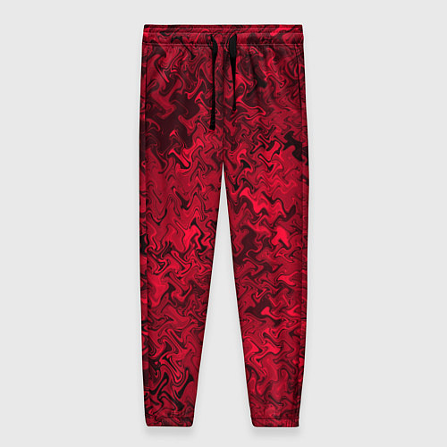 Женские брюки Абстрактная текстура тёмно-красный / 3D-принт – фото 1