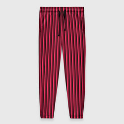 Женские брюки Красно-розовый полосатый