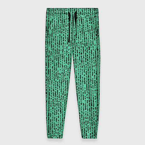 Женские брюки Мозаика нефритовый зелёный / 3D-принт – фото 1