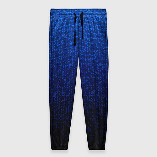 Женские брюки Градиент мелкая мозаика сине-чёрный / 3D-принт – фото 1