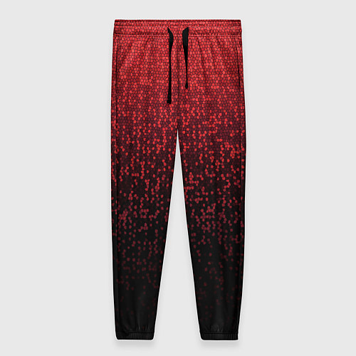 Женские брюки Градиент мозаика красно-чёрный / 3D-принт – фото 1