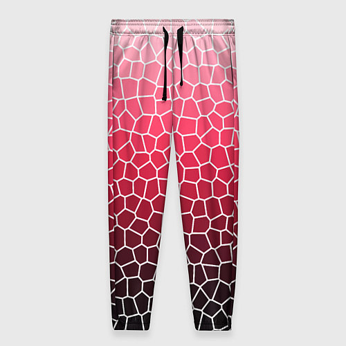 Женские брюки Крупная мозаика розовый градиент / 3D-принт – фото 1