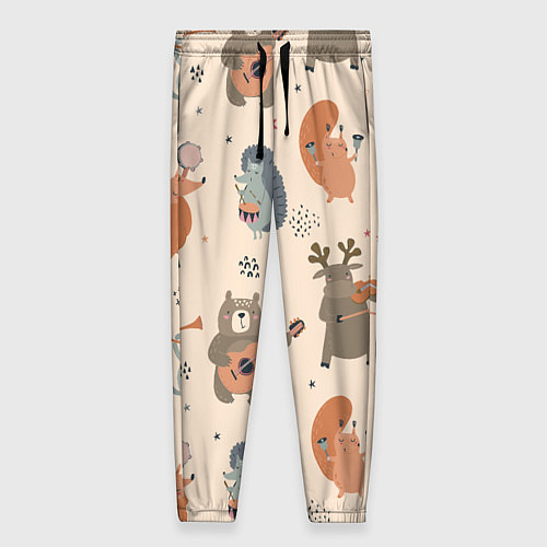 Женские брюки Животные с инструментами / 3D-принт – фото 1