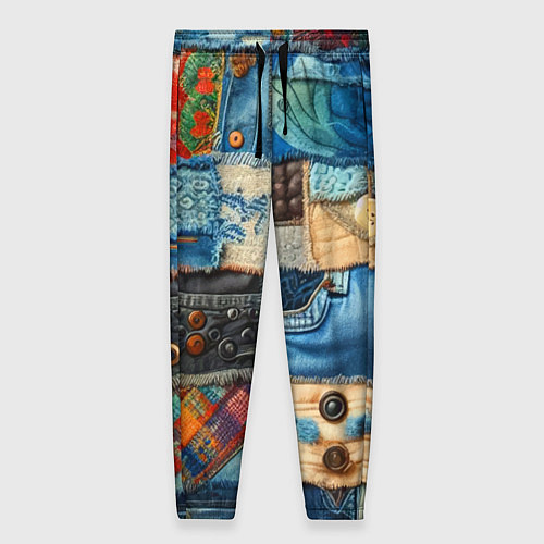 Женские брюки Vanguard denim patchwork - ai art / 3D-принт – фото 1