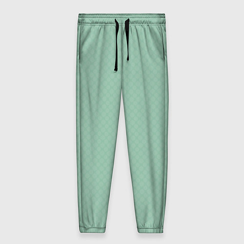 Женские брюки Светлый серо-зелёный однотонный паттерн / 3D-принт – фото 1