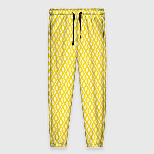 Женские брюки Жёлтый имитация сетки паттерн / 3D-принт – фото 1