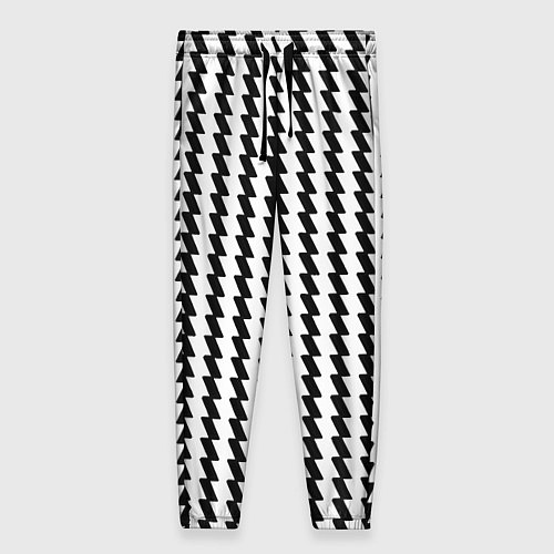 Женские брюки Чёрно-белые вертикальные полосы / 3D-принт – фото 1