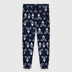 Брюки женские Чёрно-синий паттерн треугольники, цвет: 3D-принт
