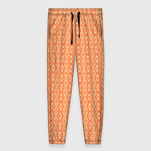 Женские брюки Светлый оранжевый узорчатый / 3D-принт – фото 1