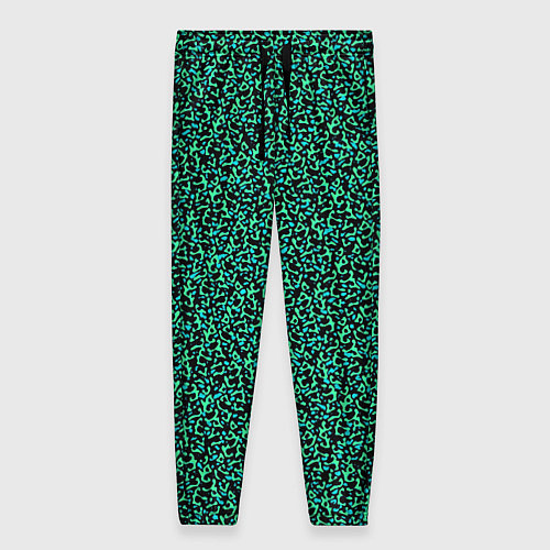Женские брюки Пёстрый чёрно-сине-зелёный / 3D-принт – фото 1