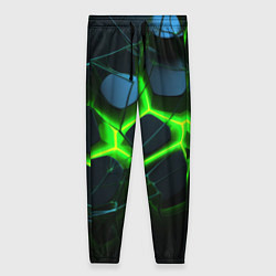 Женские брюки Зеленый неон и разлом плит