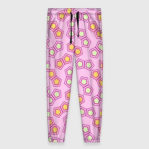 Женские брюки Мозаика на розовом / 3D-принт – фото 1