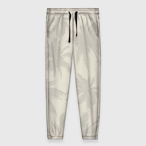 Женские брюки Бежевые пальмы паттерн / 3D-принт – фото 1