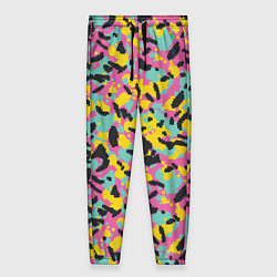 Женские брюки Пиксельный камуфляжный паттерн в неоновых цветах
