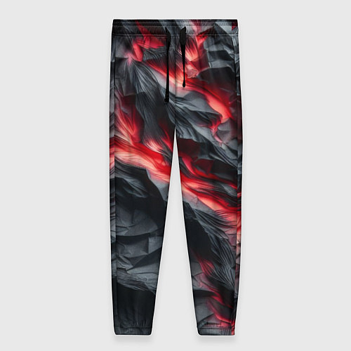 Женские брюки Раскаленная лава на горных камнях / 3D-принт – фото 1